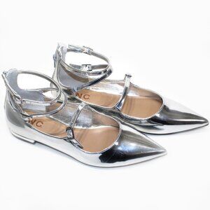 I.N.C. International Concepts Women's Silver Valan Triple-Strap Flats 8M NIB